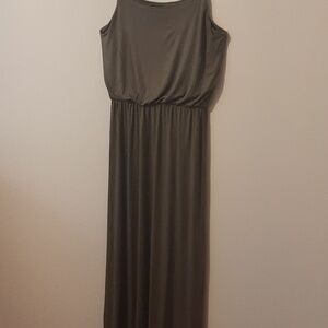 Forever21 maxi dress size small olive green.  Adjustable straps.